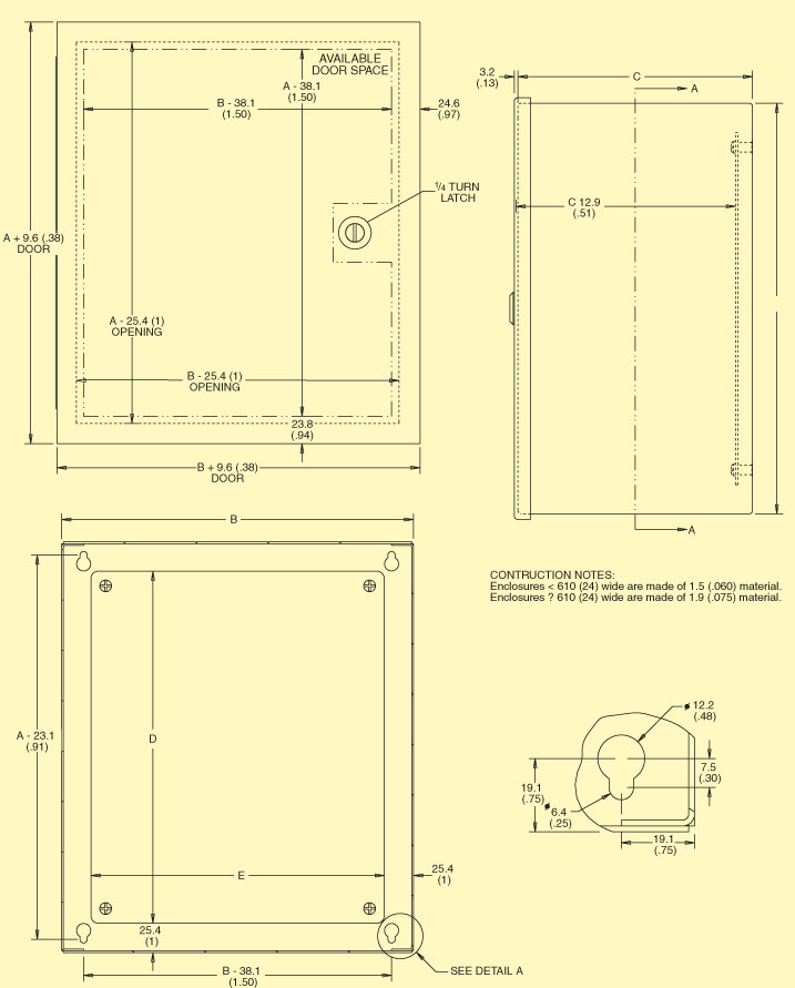 IP 30 SingleDoor Enclosures. Sizes from 150 x 150 to 610 x 610 mm